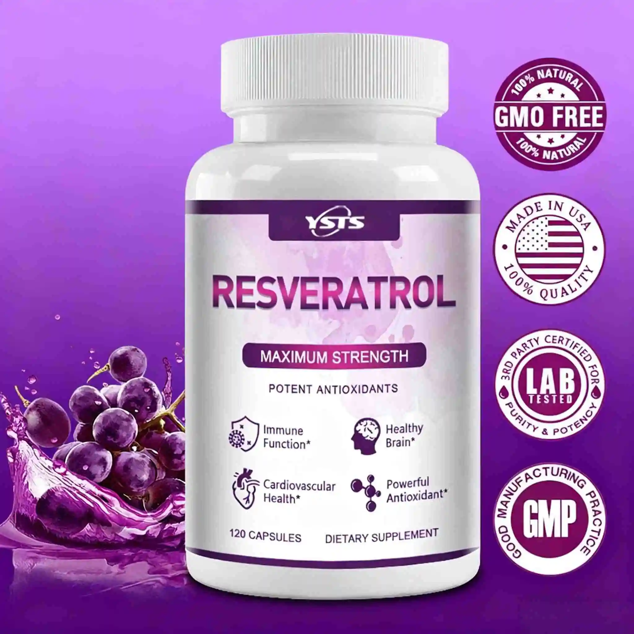 Resveratrol Capsule Anti Aging - Cápsulas de Resveratrol - apoia o