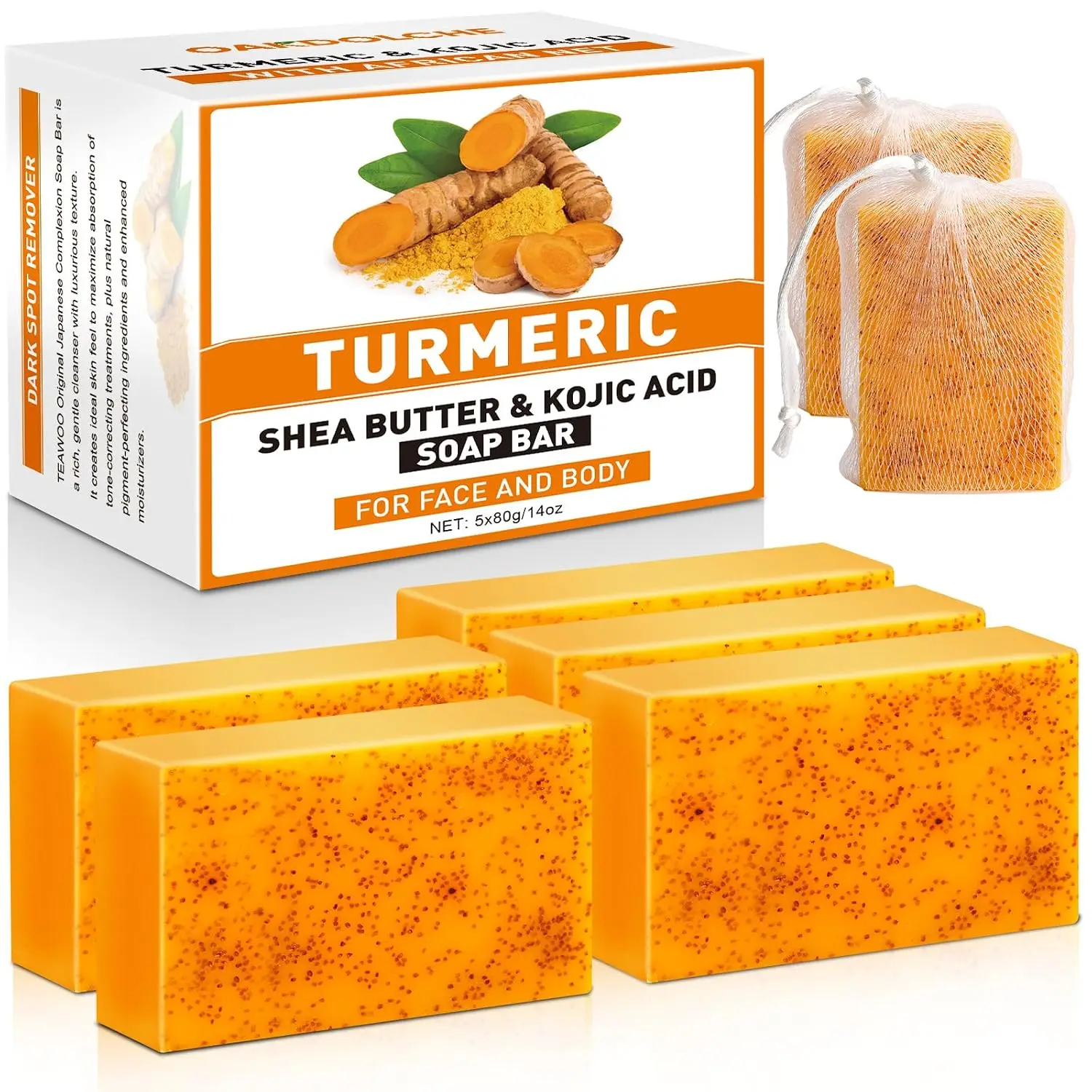 Turmeric Curcumin Capsule - Pacote com 4 Barras de Sabonete