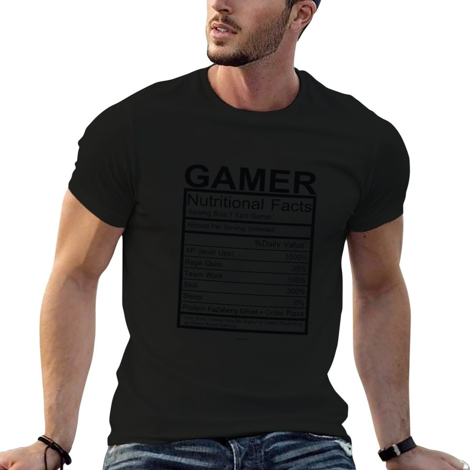 T Nutrition Fitness - Camiseta com gráfico de informações nutricionais