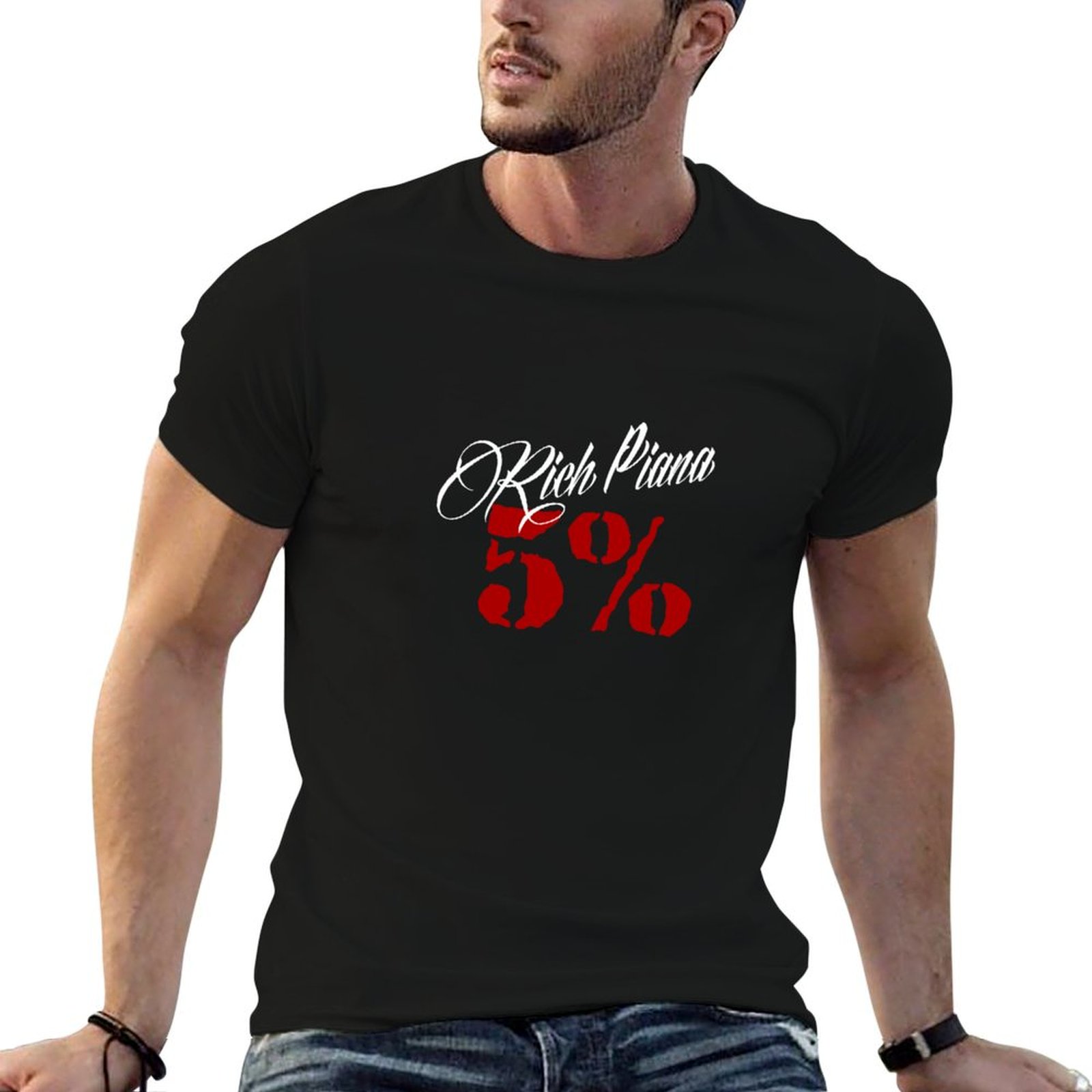 T Nutrition Fitness - Camiseta clássica Rich Piana 5 Nutrition