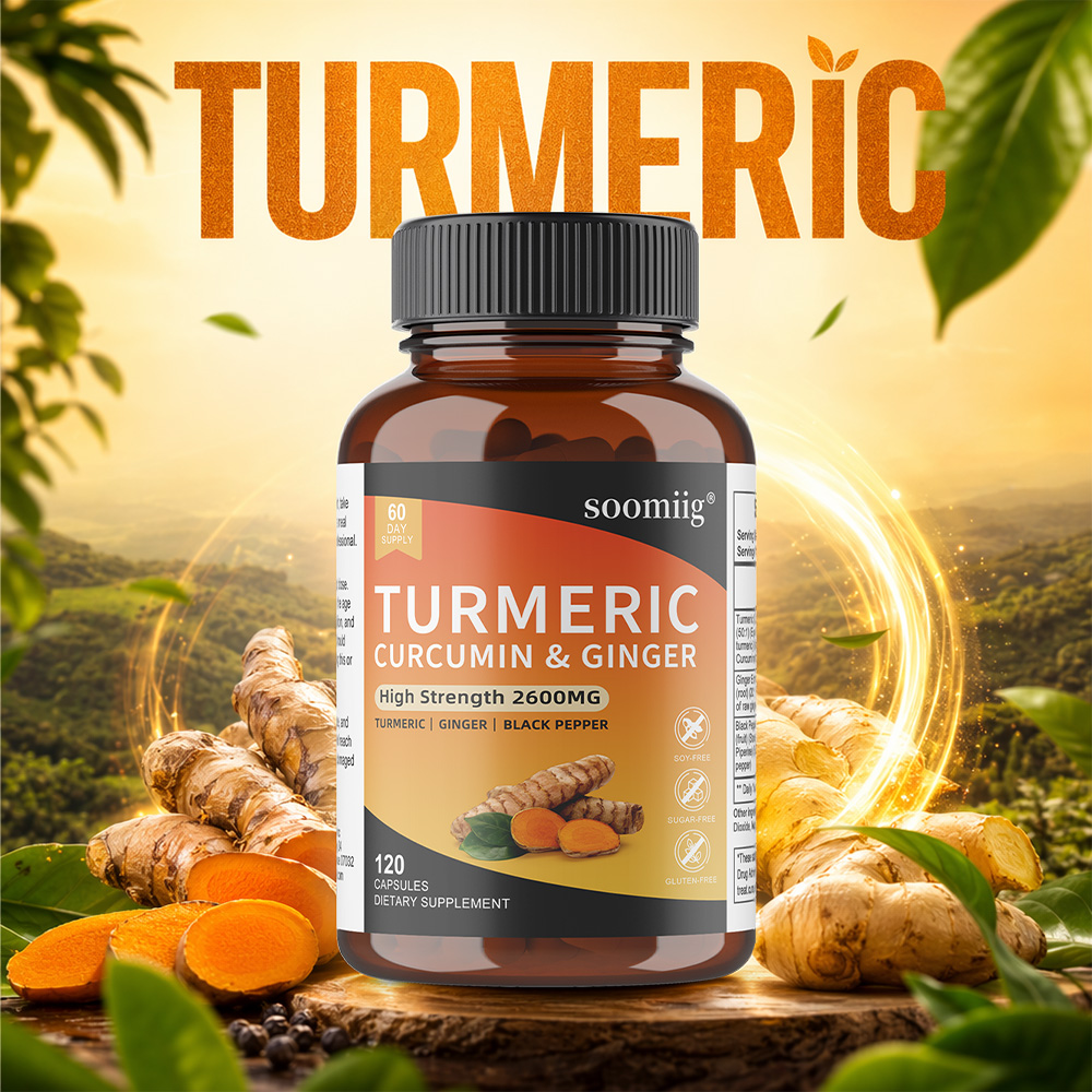 Turmeric Curcumin Capsule - Cápsulas de Cúrcuma com Gengibre e
