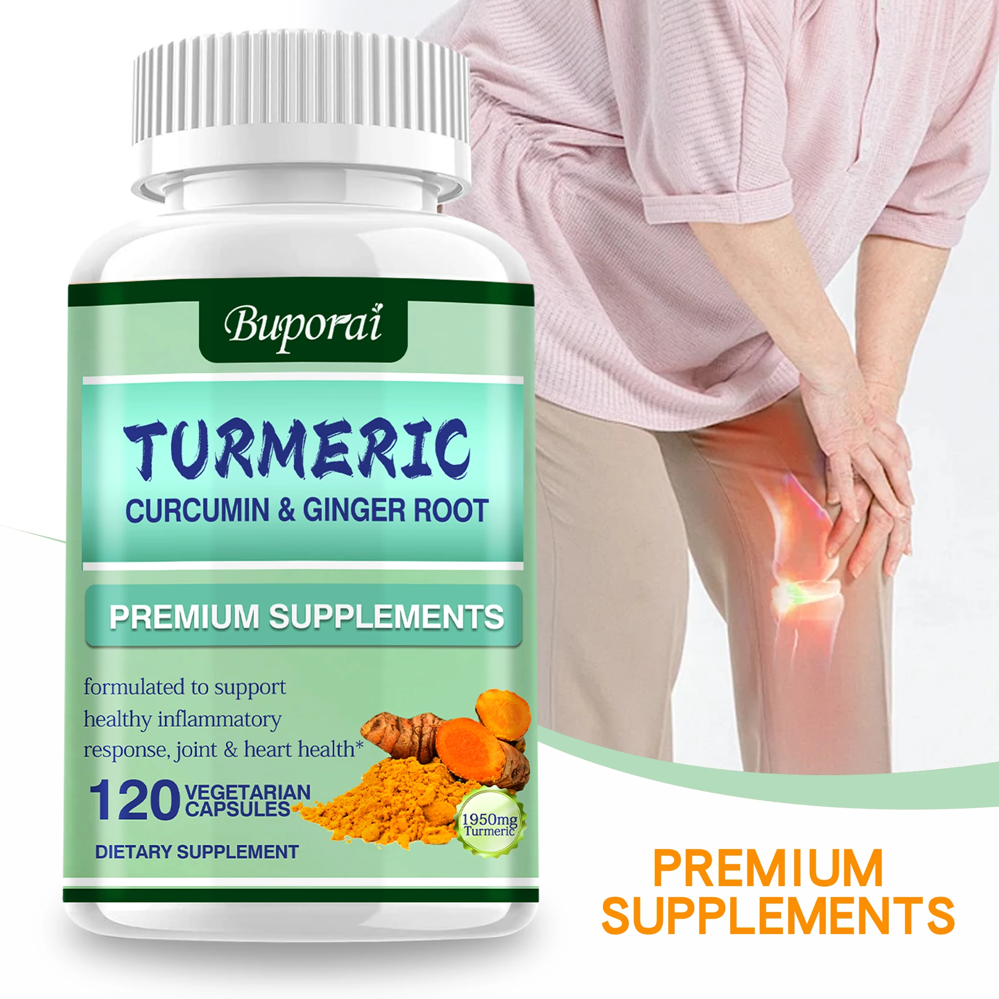 Turmeric Curcumin Capsule - Curcumina de cúrcuma + raiz de