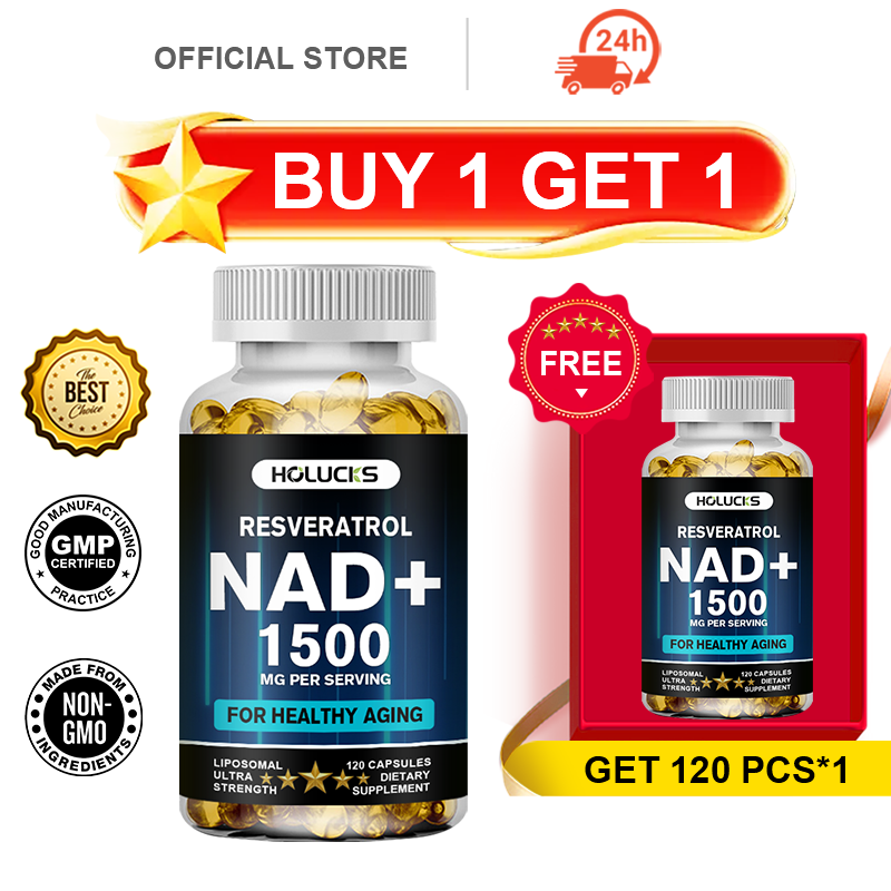 Resveratrol Capsule Anti Aging - Cápsulas HOLUCKS NAD+, com NAD+ 1500mg