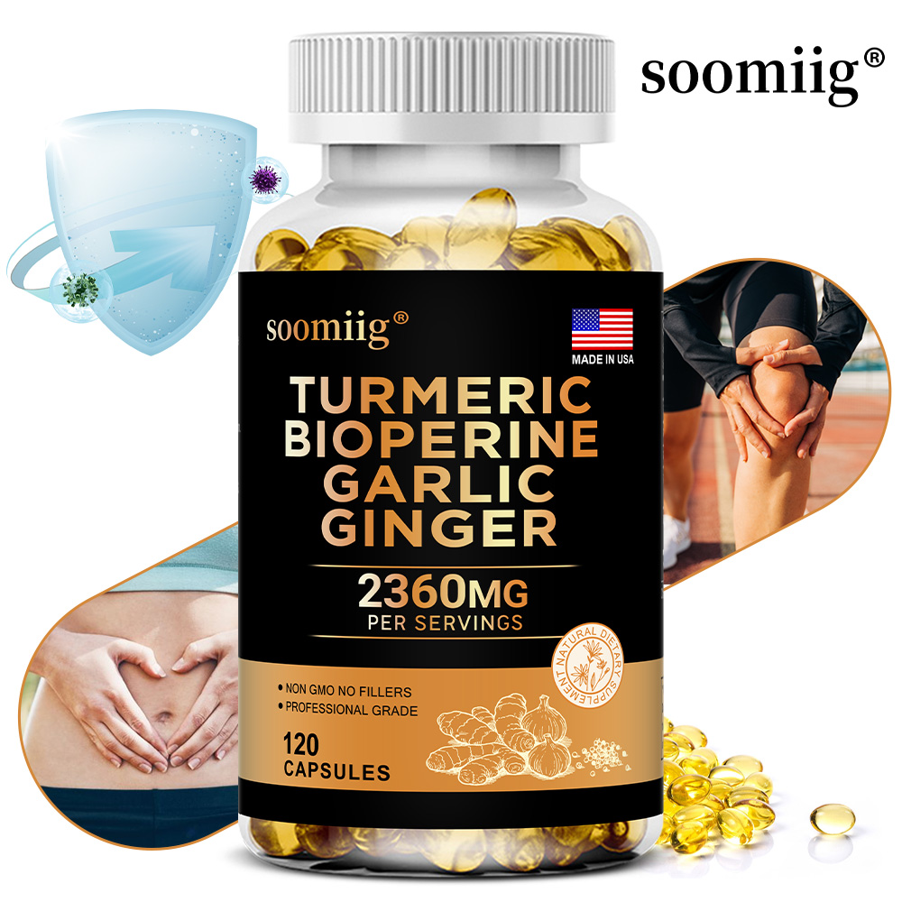 Turmeric Curcumin Capsule - Suplemento de cúrcuma e gengibre com