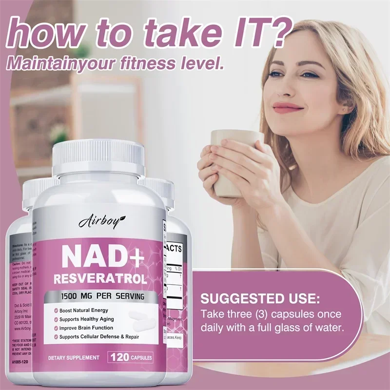 NAD + Resveratrol - Suporta a  - Resveratrol Capsule Anti Aging avaliação e preço