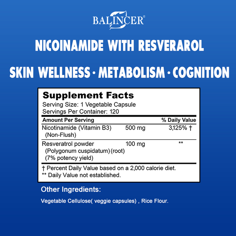 Nicotinamida com Resveratrol - - Resveratrol Capsule Anti Aging avaliação e preço
