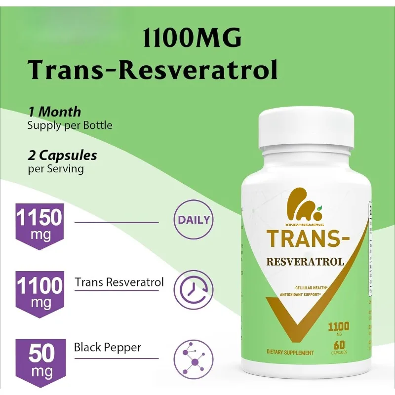 Resveratrol 99% 1100mg Antioxi - Resveratrol Capsule Anti Aging avaliação e preço
