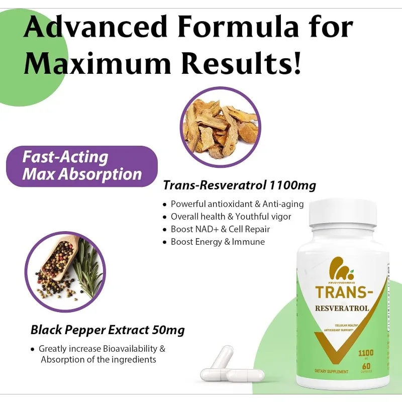 Resveratrol 99% 1100mg Antioxi - Resveratrol Capsule Anti Aging avaliação e preço