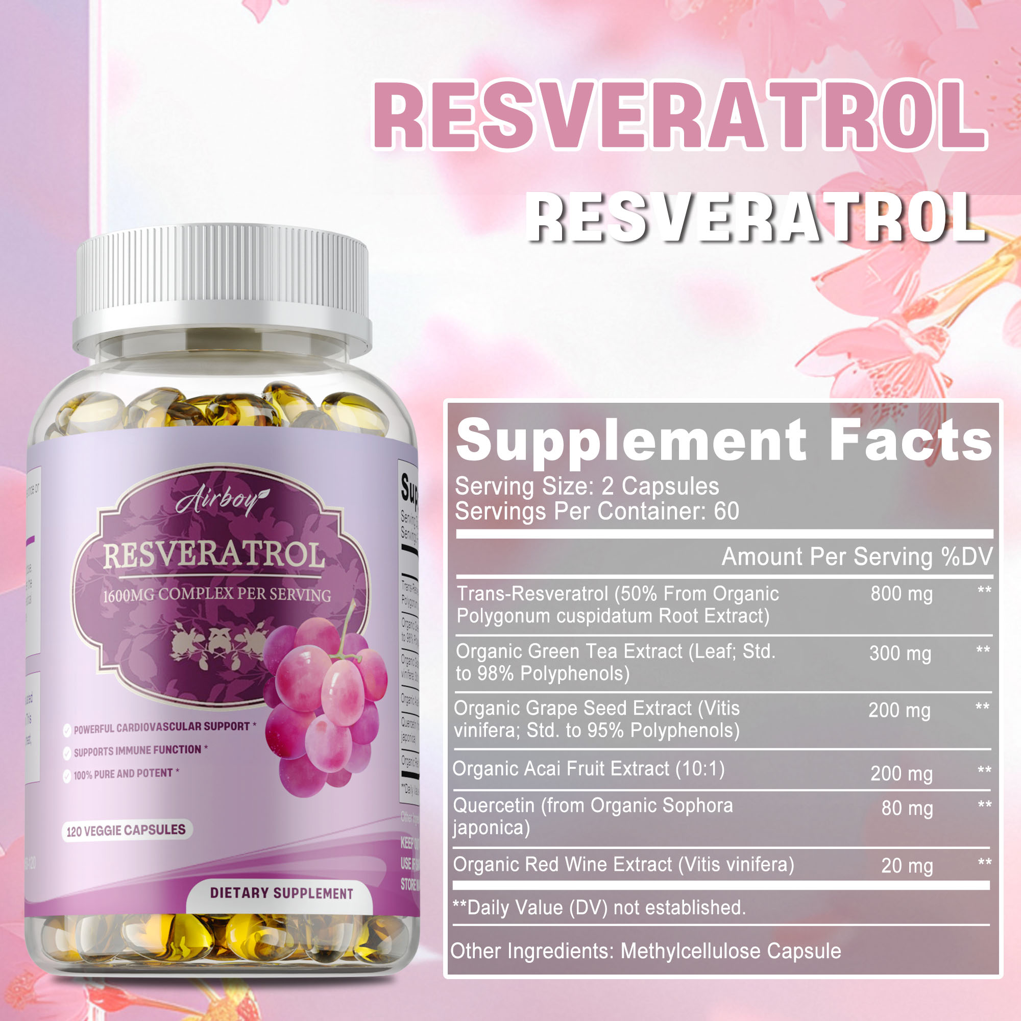 Cápsulas de Resveratrol - Aume - Resveratrol Capsule Anti Aging avaliação e preço