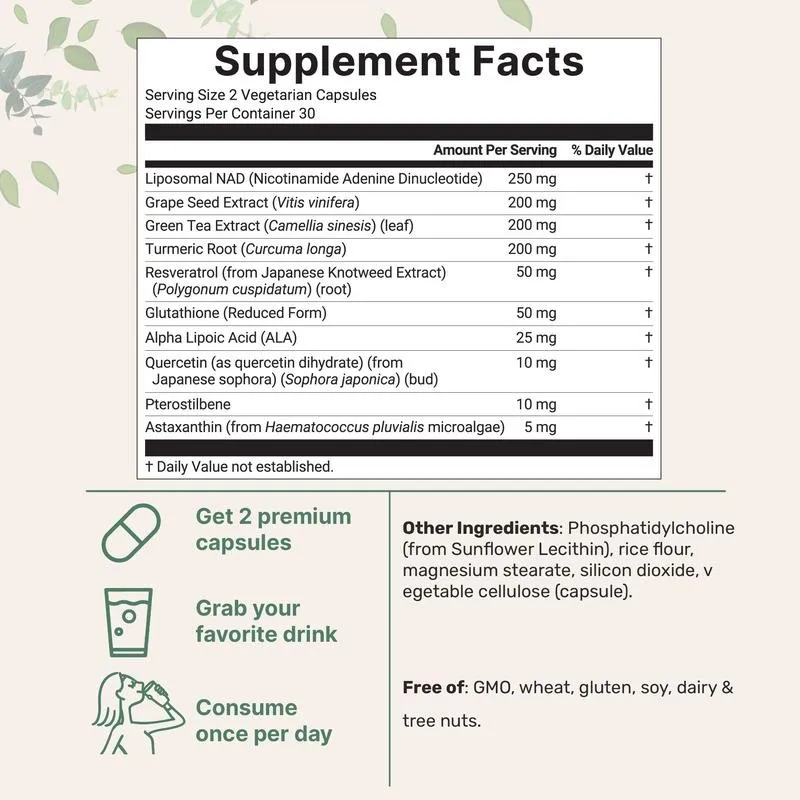 Suplemento NAD de força extra  - Resveratrol Capsule Anti Aging avaliação e preço