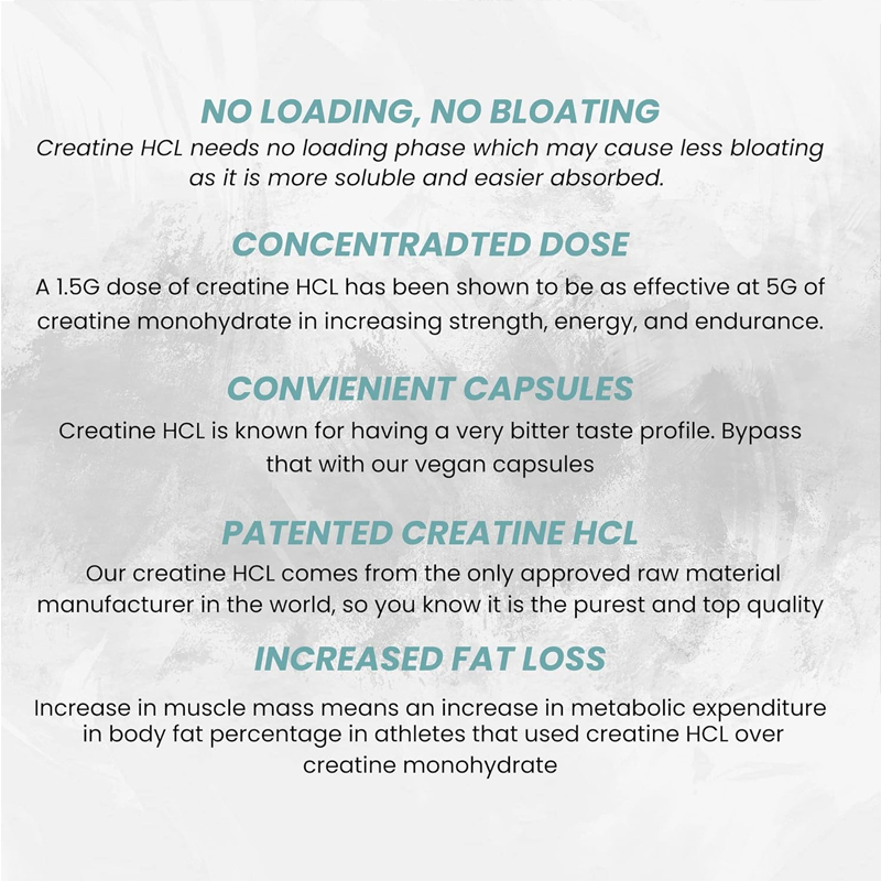 Cápsulas de creatina HCL 50 po - Creatine Hcl Capsule avaliação e preço
